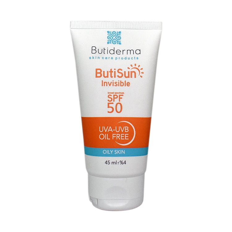 کرم ضد آفتاب بی رنگ پوست های چرب بیوتی درما SPF50 حجم 45 میلی لیتر