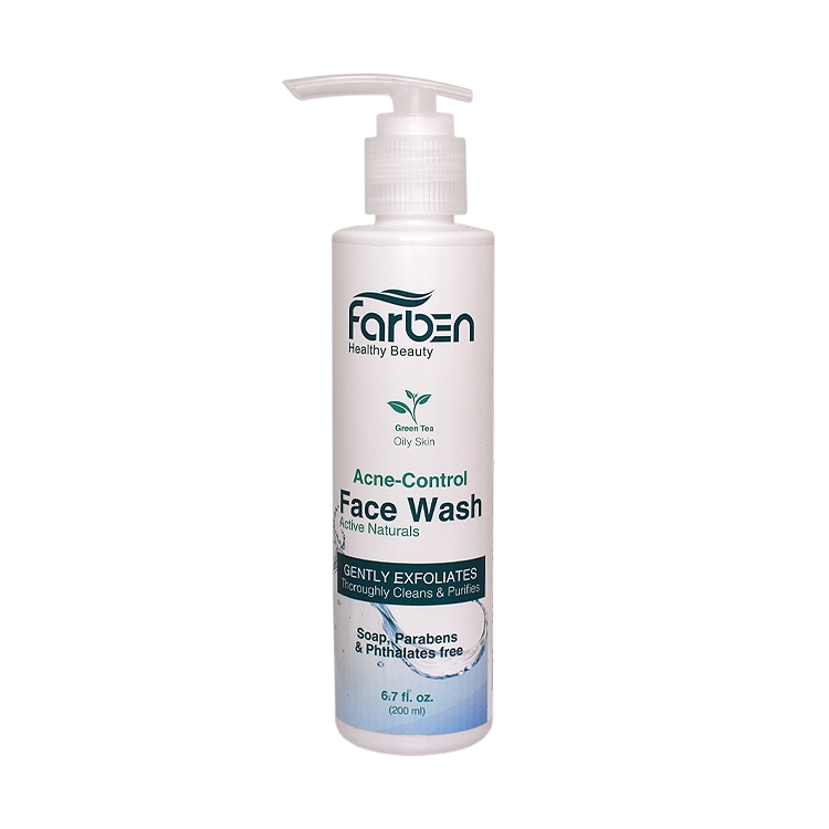 ژل شستشوی صورت پوست چرب عصاره چای سبز فاربن حجم 200 میلی لیتر