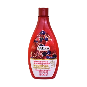 شامپو بدن کرمی عصاره توت وحشی و انار آدرا حجم 400 میلی لیتر