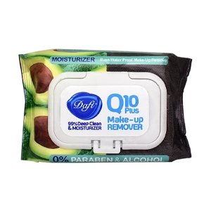 دستمال مرطوب پاک کننده آرایش چشم و صورت عصاره آووکادو دافی مدل Moisturizer بسته 50 عددی