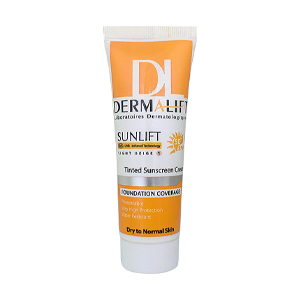 کرم ضد آفتاب بژ روشن پوست های خشک و معمولی سانلیفت درمالیفت SPF50 حجم 40 میلی لیتر