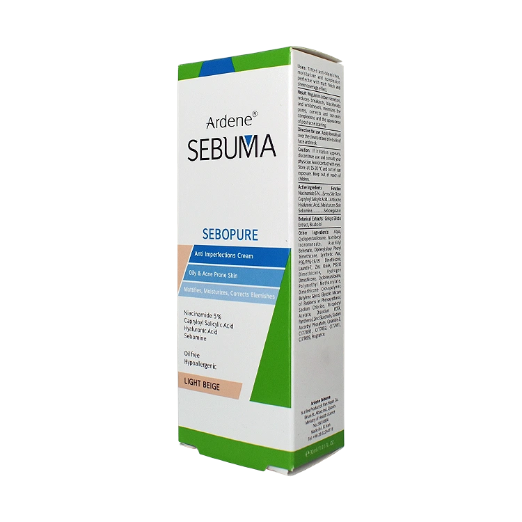 قیمت کرم ضد جوش رنگی بژ روشن آردن سبوما مدل Sebopure حجم 30 میلی لیتر