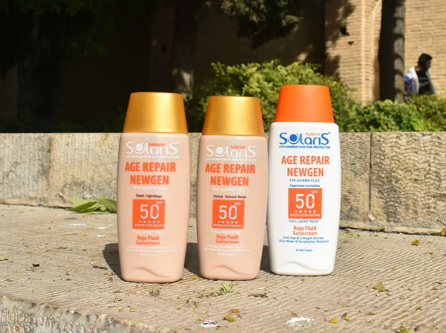 نقد و بررسی فلویید ضد آفتاب ضد چروک بژ طبیعی ایج ریپیر نیوژن آردن سولاریس SPF50 حجم 75 میلی لیتر
