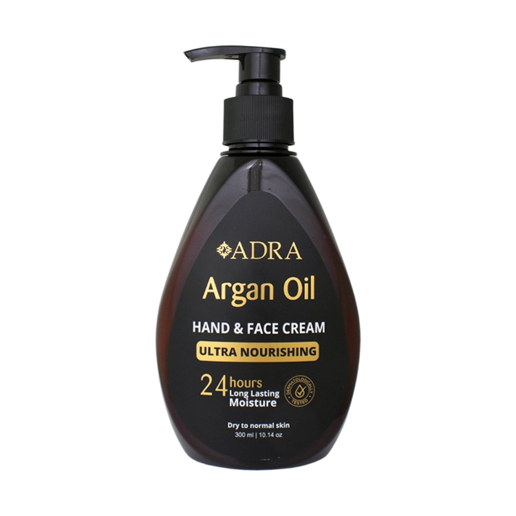 کرم مرطوب کننده و مغذی پمپی روغن آرگان آدرا حجم 300 میلی لیتر