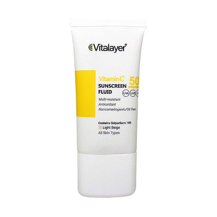 فلویید ضد آفتاب ویتامین سی بژ روشن ویتالیر SPF50 حجم 50 میلی لیتر