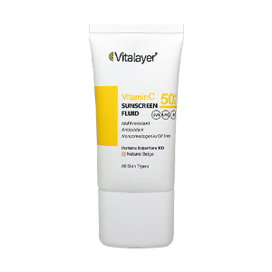 فلویید ضد آفتاب ویتامین سی بژ طبیعی ویتالیر SPF50 حجم 50 میلی لیتر