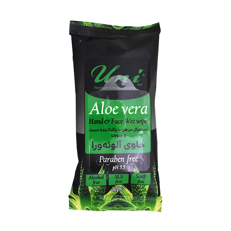 دستمال مرطوب دست و صورت آلوئه ورا یونی لد بسته 12 عددی