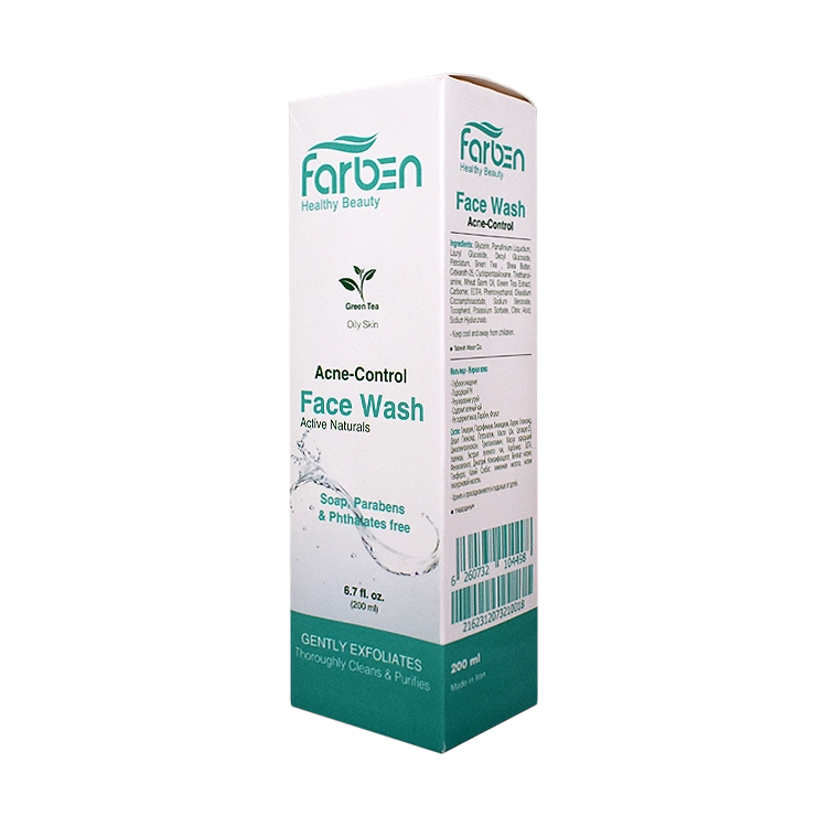 قیمت ژل شستشوی صورت پوست چرب عصاره چای سبز فاربن حجم 200 میلی لیتر
