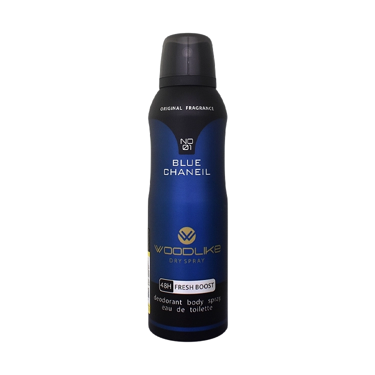 اسپری بدن مردانه وودلایک مدل Blue Chaneil حجم 200 میلی لیتر