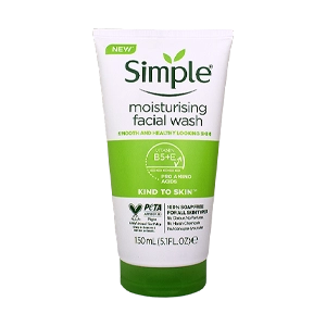 ژل شستشوی پوست حساس و دهیدراته سیمپل مدل Moisturising حجم 150 میلی لیتر
