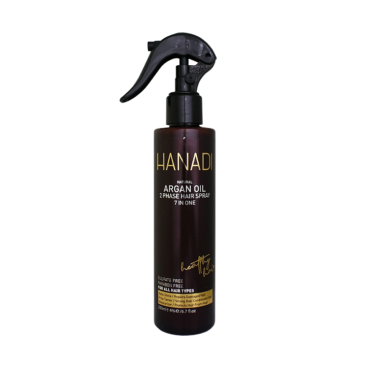 اسپری دوفاز کراتین و روغن آرگان هانادی حجم 200 میلی لیتر