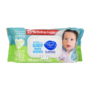 دستمال مرطوب پاک کننده کودک اکسترا دافی بسته 100 عددی