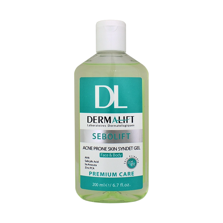 ژل شستشوی صورت پوست های چرب و جوشدار سبولیفت درمالیفت حجم 200 میلی لیتر