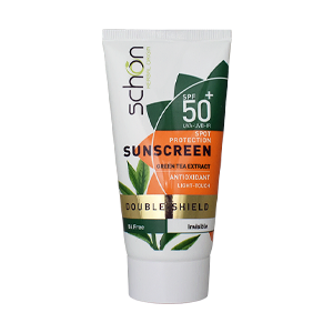 کرم ضد آفتاب بی رنگ پوست های مختلط و چرب دابل شیلد شون SPF50 حجم 50 میلی لیتر