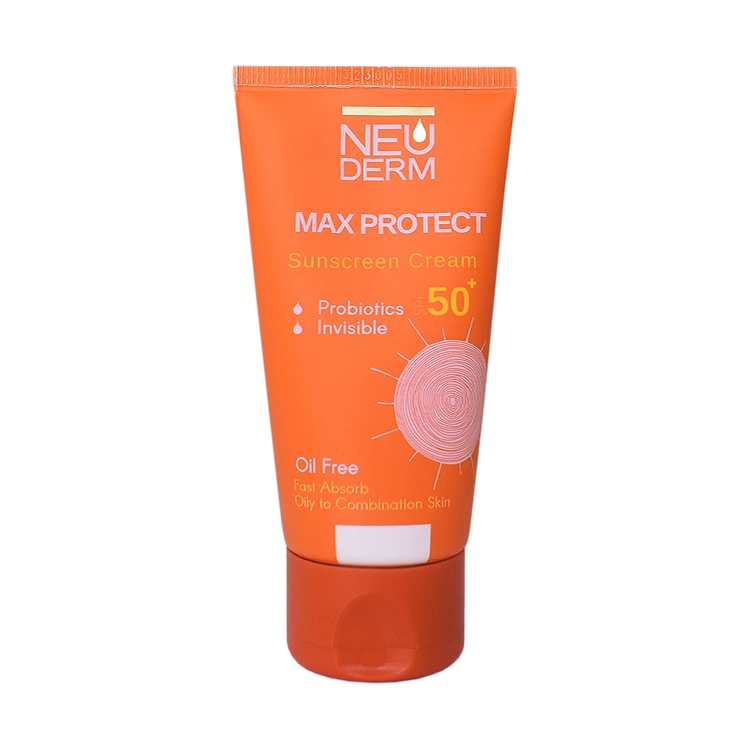 کرم ضد آفتاب بی رنگ پوست های مختلط و چرب مکس پروتکت نئودرم SPF50 حجم 50 میلی لیتر