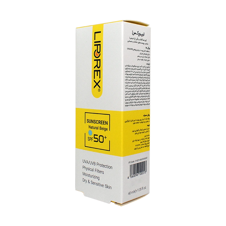 قیمت کرم ضد آفتاب بژ طبیعی پوست های خشک و حساس لیپورکس SPF50 حجم 40 میلی لیتر