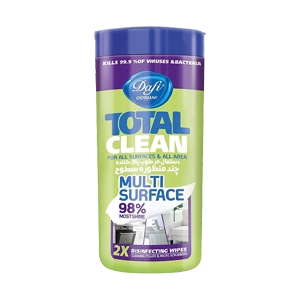 دستمال مرطوب پاک کننده چند منظوره سطوح دافی بسته 50 عددی