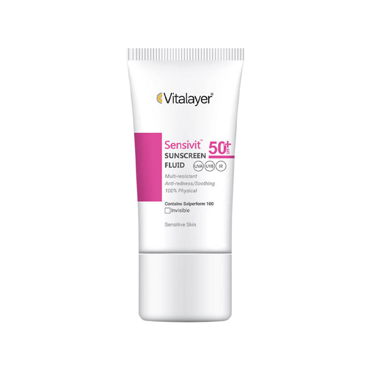 فلویید ضد آفتاب بی رنگ پوست های حساس سنسی ویت ویتالیر SPF50 حجم 50 میلی لیتر