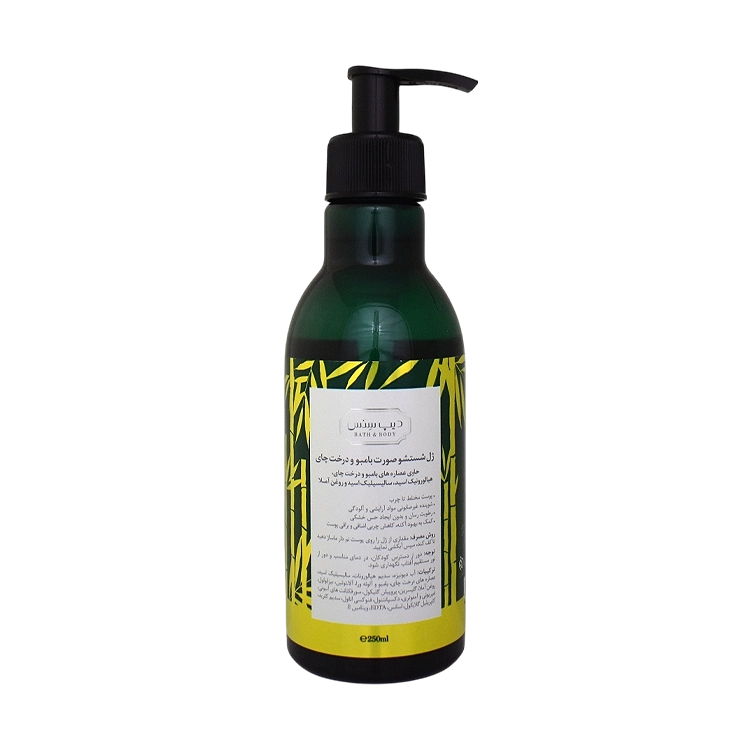 خرید ژل شستشوی صورت پوست های مختلط و چرب درخت چای و بامبو دیپ سنس حجم 250 میلی لیتر