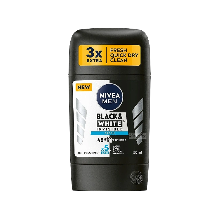 استیک صابونی ضد تعریق مردانه نیوآ مدل Invisible Black and White Fresh حجم 50 میلی لیتر