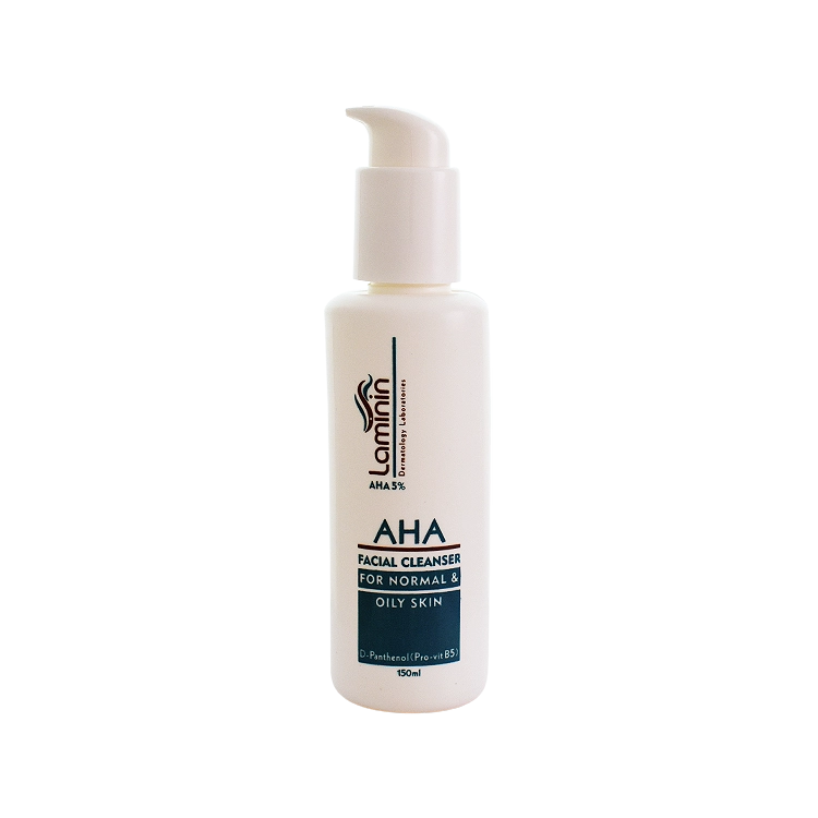 ژل شستشوی صورت پوست های معمولی تا چرب AHA 5 درصد لامینین حجم 150 میلی لیتر
