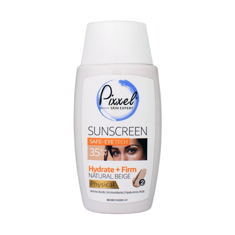 کرم ضد آفتاب فیزیکال بژ طبیعی دور چشم و صورت پیکسل SPF35 حجم 50 میلی لیتر