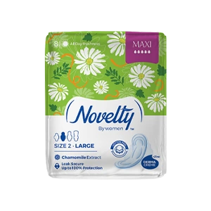 نوار بهداشتی بالدار پنبه ای ناولتی مدل Maxi سایز بزرگ بسته 8 عددی