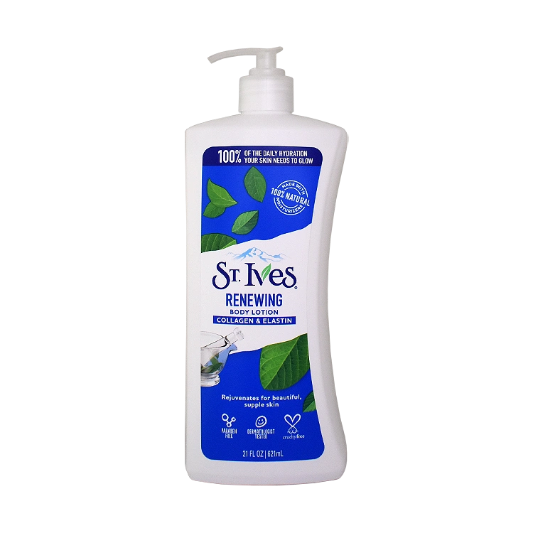 لوسیون بدن کلاژن و الاستین سینت ایوز مدل Renewing حجم 621 میلی لیتر