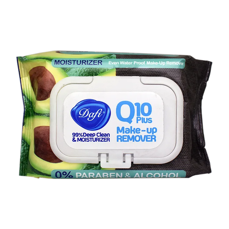 دستمال مرطوب پاک کننده آرایش چشم و صورت عصاره آووکادو دافی مدل Moisturizer بسته 50 عددی