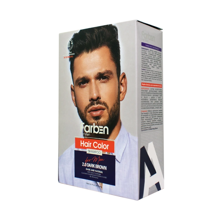 شامپو رنگ مو آقایان قهوه ای تیره فاربن شماره 2