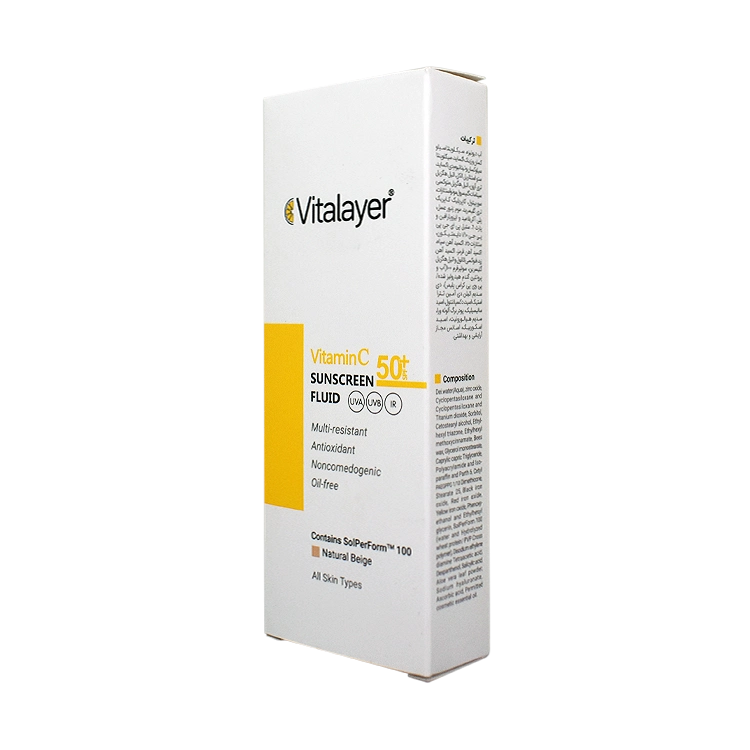 قیمت فلویید ضد آفتاب ویتامین سی بژ طبیعی ویتالیر SPF50 حجم 50 میلی لیتر