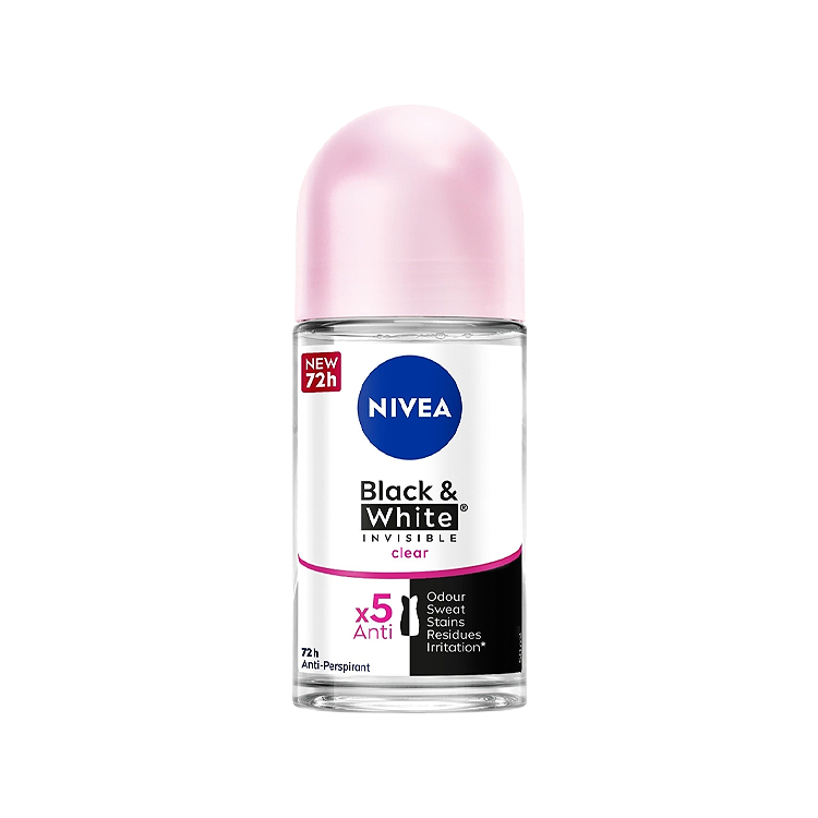 مام رول زنانه نیوآ مدل Invisible Black and White Clear حجم 50 میلی لیتر