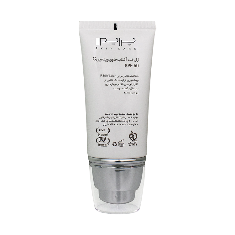 خرید ژل ضد آفتاب بی رنگ ویتامین سی پرایم SPF50 حجم 40 میلی لیتر