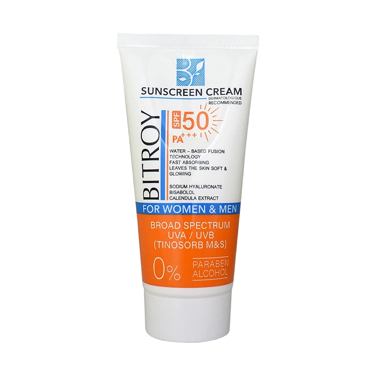 کرم ضد آفتاب بی رنگ پوست های خشک و معمولی بیتروی SPF50 حجم 50 میلی لیتر
