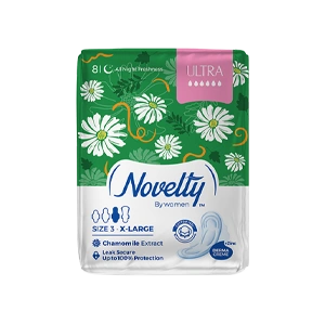 نوار بهداشتی بالدار پنبه ای ناولتی مدل Ultra سایز خیلی بزرگ بسته 8 عددی