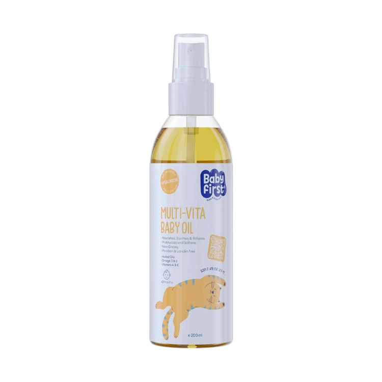 روغن بچه ویتامینه بیبی فرست حجم 200 میلی لیتر