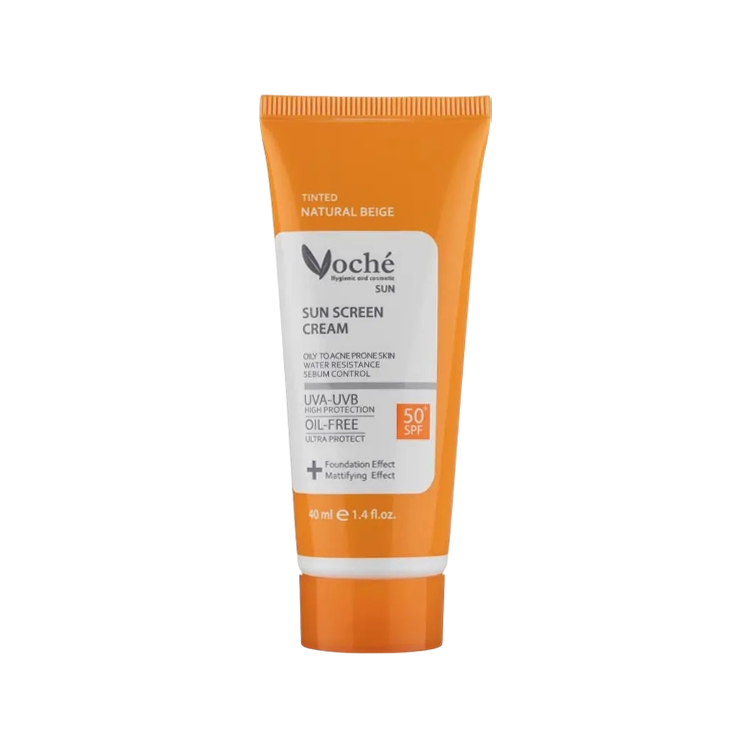 کرم ضد آفتاب بژ طبیعی پوست های چرب و جوشدار وچه SPF50 حجم 50 میلی لیتر