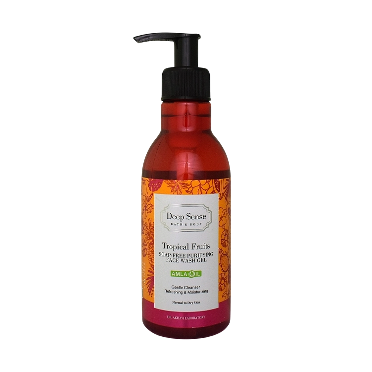 ژل شستشوی صورت پوست های خشک و معمولی میوه های استوایی دیپ سنس حجم 250 میلی لیتر