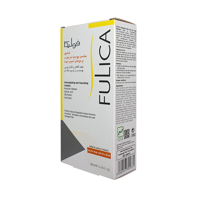 قیمت شامپو پوست سر چرب و موهای آسیب دیده فولیکا حجم 200 میلی لیتر