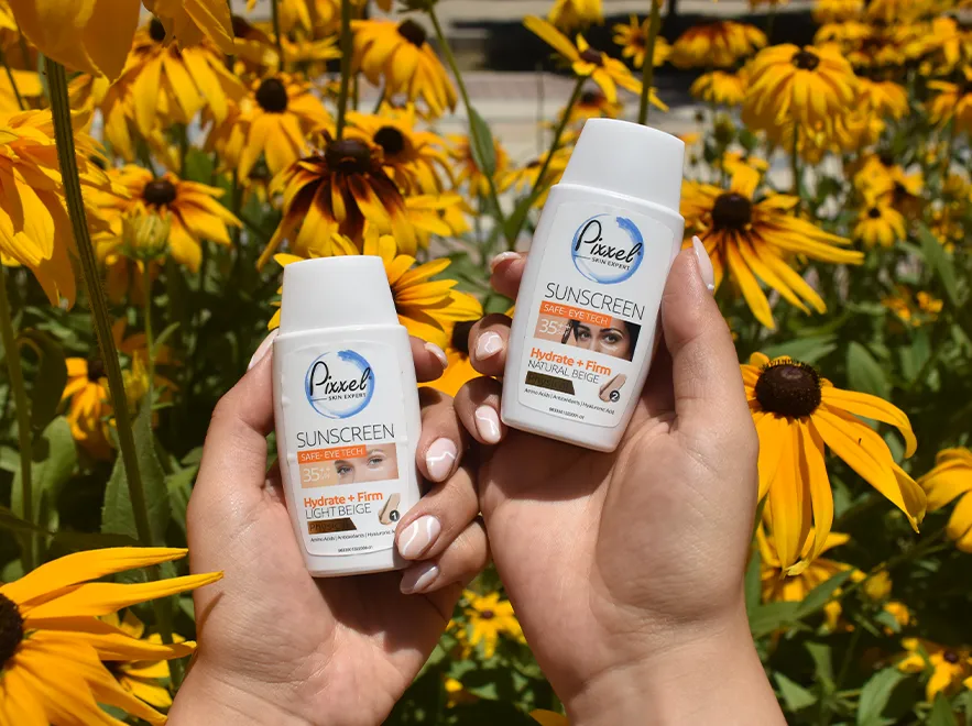نقد و بررسی کرم ضد آفتاب فیزیکال بژ روشن دور چشم و صورت پیکسل SPF35 حجم 50 میلی لیتر