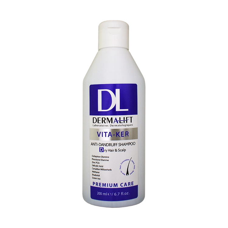 شامپو فاقد سولفات ضد شوره موهای خشک ویتا کر درمالیفت حجم 200 میلی لیتر