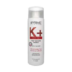 شامپو فاقد سولفات موهای کراتین شده پرایم مدل +K حجم 250 میلی لیتر