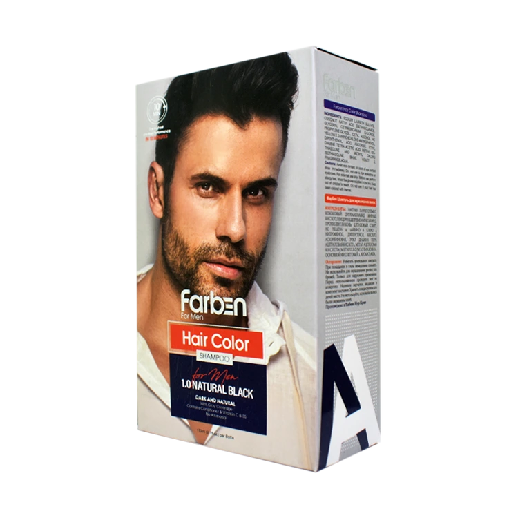 شامپو رنگ مو آقایان مشکی طبیعی فاربن شماره 1