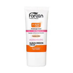 کرم ضد آفتاب بژ طبیعی پوست چرب فاربن SPF50 حجم 50 میلی لیتر