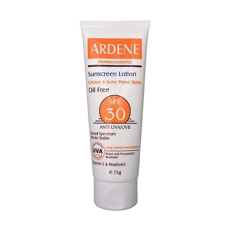 لوسیون ضد آفتاب پوست چرب و جوش دار آردن SPF30 حجم 75 میلی لیتر