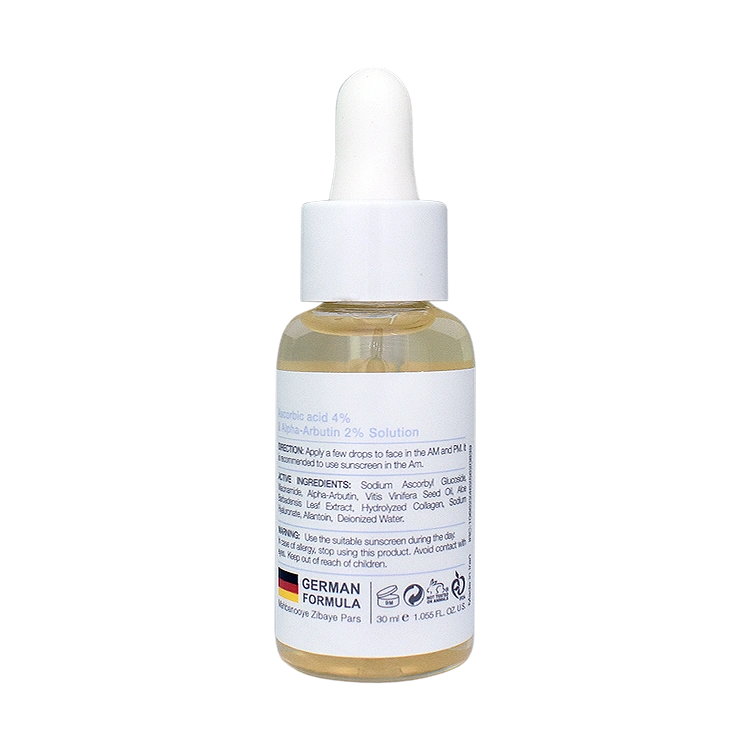 خرید سرم آسکوربیک اسید 4 درصد و آلفا آربوتین 2 درصد وکتور حجم 30 میلی لیتر