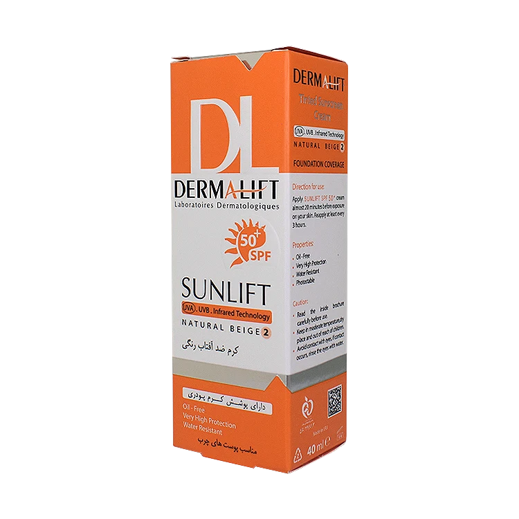 قیمت کرم ضد آفتاب بژ طبیعی پوست چرب سانلیفت درمالیفت SPF50 حجم 40 میلی لیتر