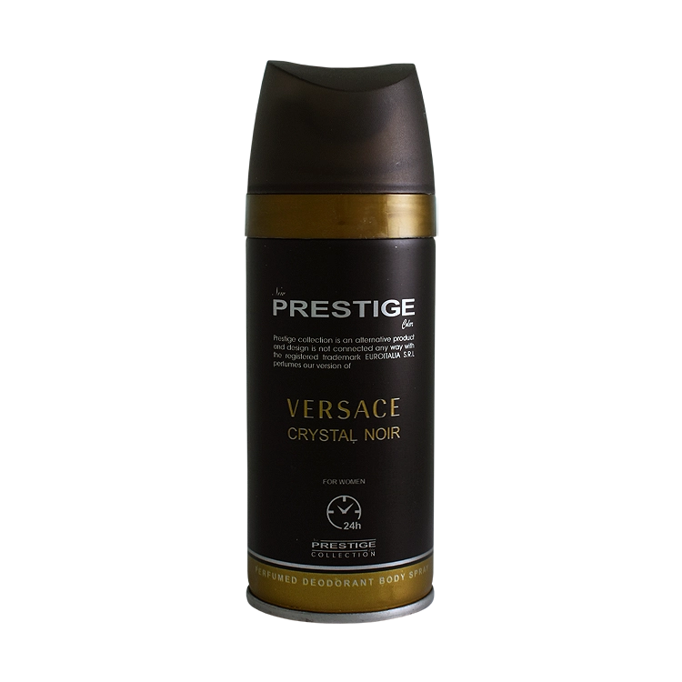 اسپری بدن زنانه پرستیژ مدل Versace Crystal Noir حجم 150 میلی لیتر