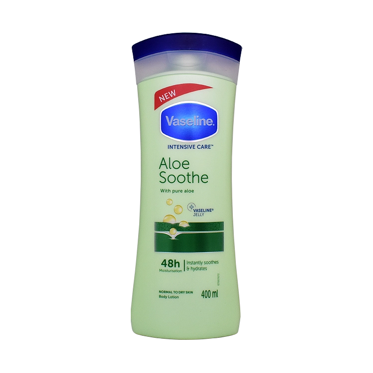لوسیون بدن آلوئه ورا وازلین مناسب پوست های معمولی تا خشک حجم 400 میلی لیتر