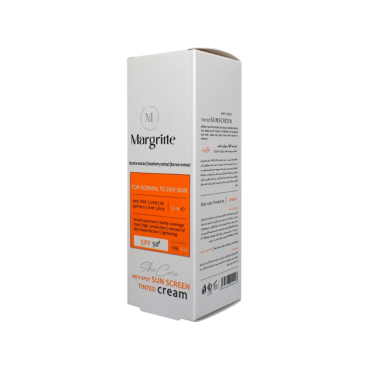قیمت کرم ضد آفتاب روشن کننده بژ روشن پوست های خشک و معمولی مارگریت SPF50 حجم 50 میلی لیتر